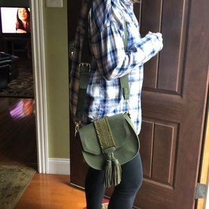 Green cross body bag